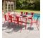 Palavas - Ensemble Table De Jardin Et 8 Chaises Bistrot En Acier Rouge