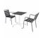 Ensemble Table De Terrasse Noir Et 2 Fauteuils Gris