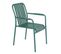 Chaise De Terrasse Avec Accoudoirs En Aluminium Vert Foncé