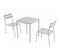 Ensemble Table De Terrasse 70cm Et 2 Chaises Blanc