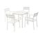 Ensemble Table De Terrasse 70cm Et 4 Fauteuils Blanc