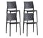 Lot De 4 Chaises De Terrasse Noires En Plastique