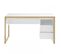 Bureau Design Felix 2 Tiroirs Blanc Structure Mélaminé Chêne