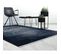 Tapis Design 3d Rayé Poils Ras Avec Franges Nath Bleu 120x170