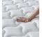 Ensemble matelas mousse 90 x 190 cm - Accueil mémoire de forme + sommier à contour tissu gris clair