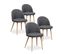 Lot De 4 Chaises Scandinaves Cecilia Tissu Gris Foncé