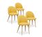 Lot De 4 Chaises Scandinaves Cecilia Tissu Jaune