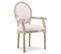 Fauteuil Médaillon Louis Xvi Tissu Beige