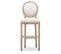 Lot De 2 Chaises De Bar Médaillon Louis Xvi Tissu Beige