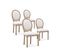 Lot De 4 Chaises Médaillon Louis Xvi Tissu Beige