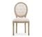 Lot De 4 Chaises Médaillon Capitonnées Louis Xvi Tissu Beige