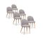 Lot De 6 Chaises Scandinaves Cecilia Tissu Gris