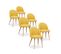 Lot De 6 Chaises Scandinaves Cecilia Tissu Jaune