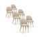 Lot De 6 Chaises Scandinaves Cecilia Tissu Beige