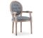 Fauteuil Médaillon Capitonné Louis Xvi Tissu Gris