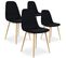 Lot De 4 Chaises Scandinaves Bali Tissu Noir