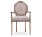 Fauteuil Médaillon Louis Xvi Cannage Rotin Tissu Beige