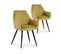 Lot De 2 Chaises Victoria En Velours Jaune Moutarde Pieds Noir