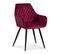 Lot De 2 Chaises Victoria En Velours Rouge Pieds Noir