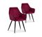 Lot De 2 Chaises Victoria En Velours Rouge Pieds Noir