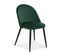 Lot De 4 Chaises Cecilia Velours Vert Pieds Noirs