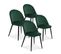 Lot De 4 Chaises Cecilia Velours Vert Pieds Noirs