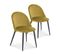 Lot De 2 Chaises Cecilia Velours Jaune Pieds Noirs