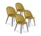 Lot De 4 Chaises Cecilia Velours Jaune Pieds Noirs