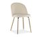 Lot De 2 Chaises Cecilia Velours Beige Pieds Or