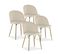 Lot De 4 Chaises Cecilia Velours Beige Pieds Or