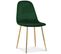 Lot De 4 Chaises Bali Velours Vert Pieds Or