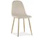 Lot De 4 Chaises Bali Velours Beige Pieds Or