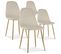 Lot De 4 Chaises Bali Velours Beige Pieds Or