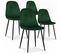 Lot De 4 Chaises Bali Velours Vert Pieds Noir