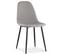 Lot De 4 Chaises Bali Tissu Gris Pieds Noir