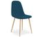 Lot De 4 Chaises Scandinaves Bali Tissu Bleu Canard