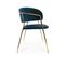 Lot De 4 Chaises Margaux Velours Bleu Pieds Or