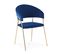 Lot De 4 Chaises Margaux Velours Bleu Pieds Or