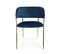 Lot De 4 Chaises Margaux Velours Bleu Pieds Or