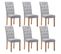 Lot De 6 Chaises Grises Avec Boutons - Oxford