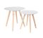 Tables Gigognes Blanches Motif Gouttelettes - Tania