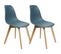 Lot De 2 Chaises Scandinaves Bleu Canard - Melya