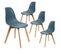 Lot De 4 Chaises Scandinaves Bleu Canard - Melya