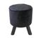 Tabouret Noir Rond Avec Sequins Bleus Et Argentés - Flake