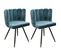 Lot De 2 Chaises Velours Bleu - Charlotte