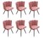 Lot De 6 Chaises Velours Rose - Charlotte