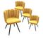 Lot De 4 Chaises Velours Jaune - Charlotte