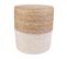 Lot De 2 Poufs Ronds Tressés Naturel Et Beige - Estany