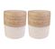 Lot De 2 Poufs Ronds Tressés Naturel Et Beige - Estany