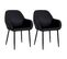 Lot De 2 Fauteuils Velours Côtelé Noir - Alessia